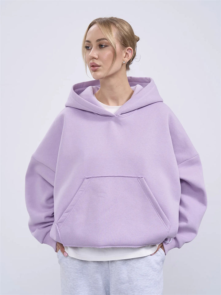 Damen oversized Kapuzenpullover mit seitlichen Taschen und lässigem Schnitt Drune
