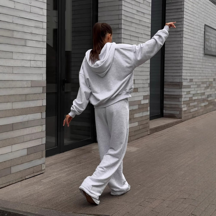 Damen lässiges Oversized Hoodie und weite Sweatpants Set Drune