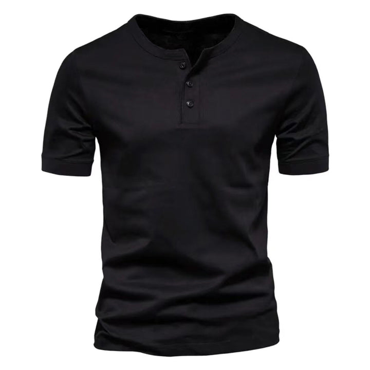 Herren kurzärmeliges Henley-Shirt mit Knopfleiste Drune
