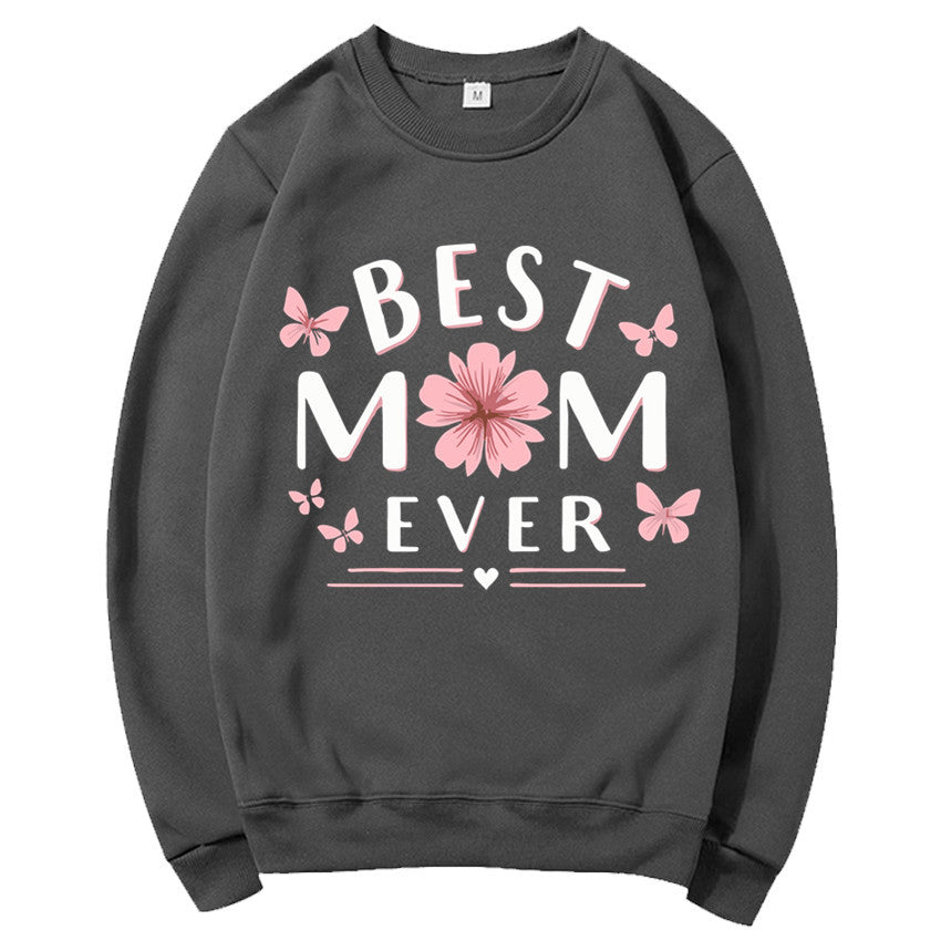 Damen Sweatshirt mit verspieltem Lieblingsspruch und floralem Design Drune