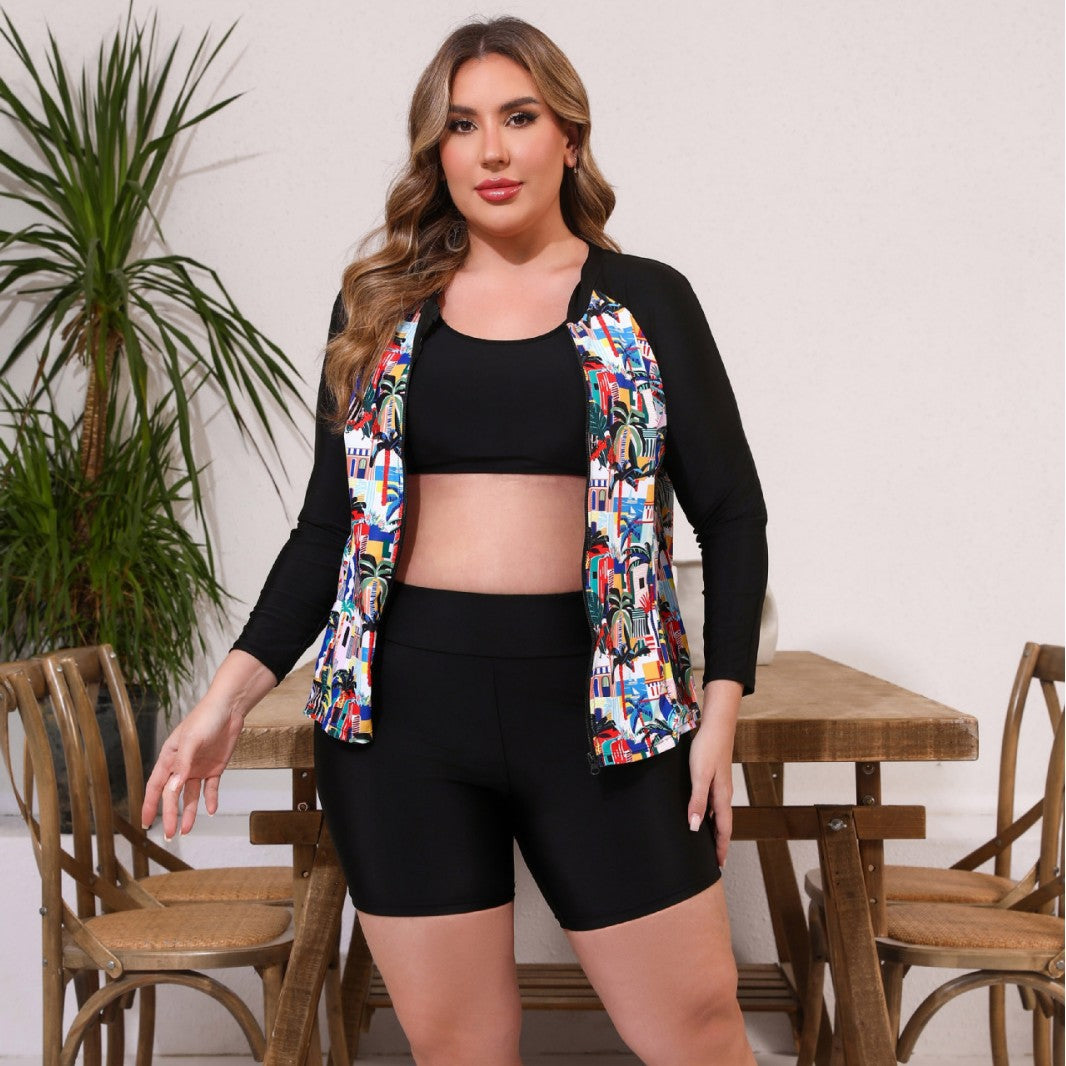 Damen Sportliches Bikini-Set mit farbenfrohem Überwurf Drune