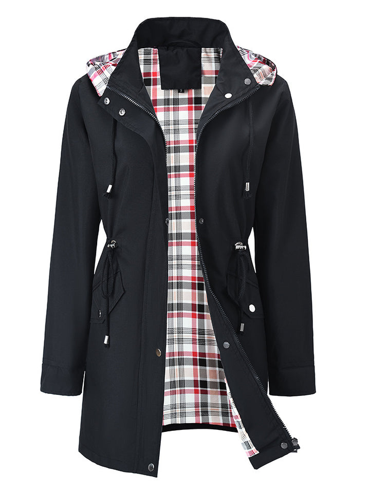 Damen Übergangsjacke mit verstellbarem Bund und einladendem Karomuster Drune