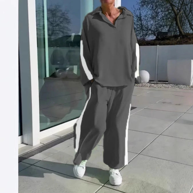 Damen entspannter Freizeitanzug mit Hemd und weiter Hose Drune