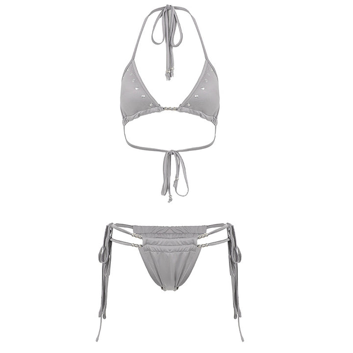 Damen Bikini-Set mit verstellbaren Trägern und funkelnden Elementen Drune