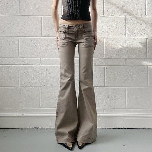 Damen Flared Cargo-Hose mit modischem Schnitt und praktischen Taschen Drune