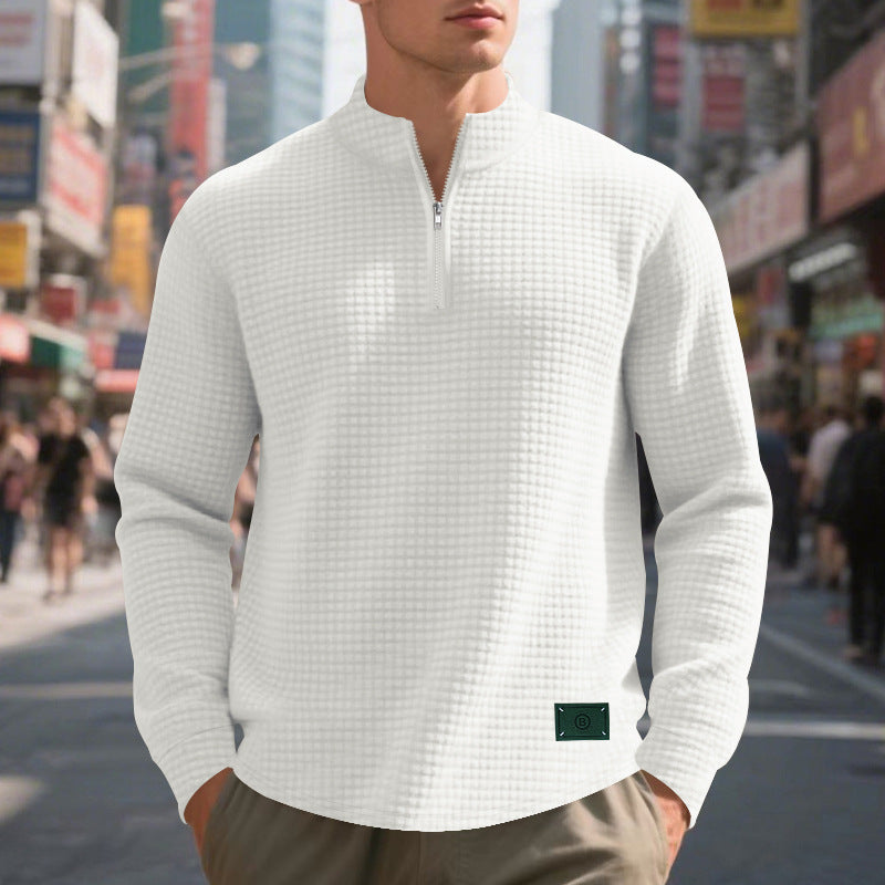 Herren Stepppullover mit modernem Reißverschluss und strukturiertem Design Drune