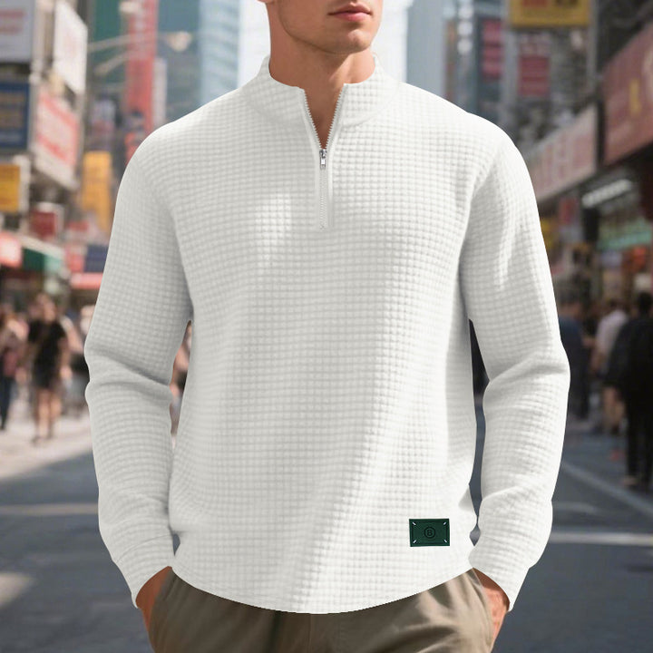 Herren Stepppullover mit modernem Reißverschluss und strukturiertem Design Drune