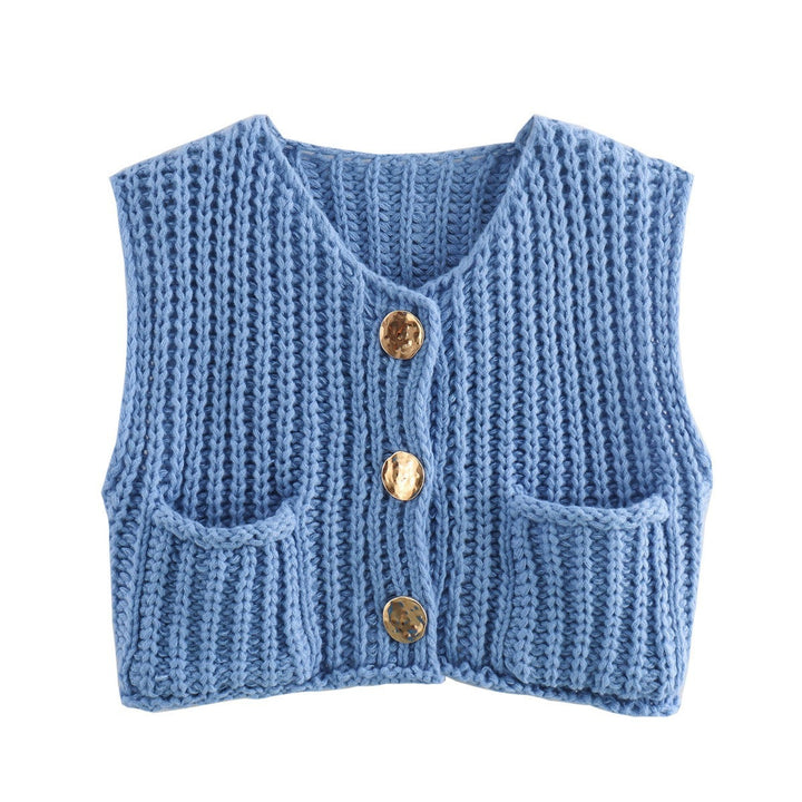 Damen Strickweste mit Taschen Drune