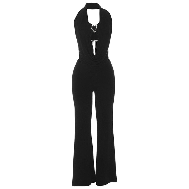 Damen Eleganter und figurbetonter Jumpsuit mit einzigartigem Ausschnitt Drune