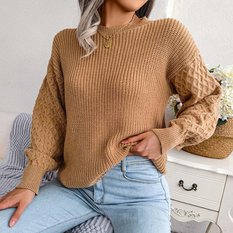 Drune | Schlichter Pullover Aus Einfarbigem Strickdesign
