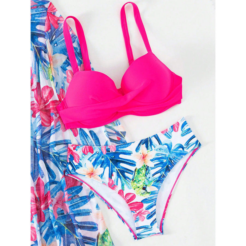 Damen Bikini-Set mit innovativem Design und floralem Print Drune