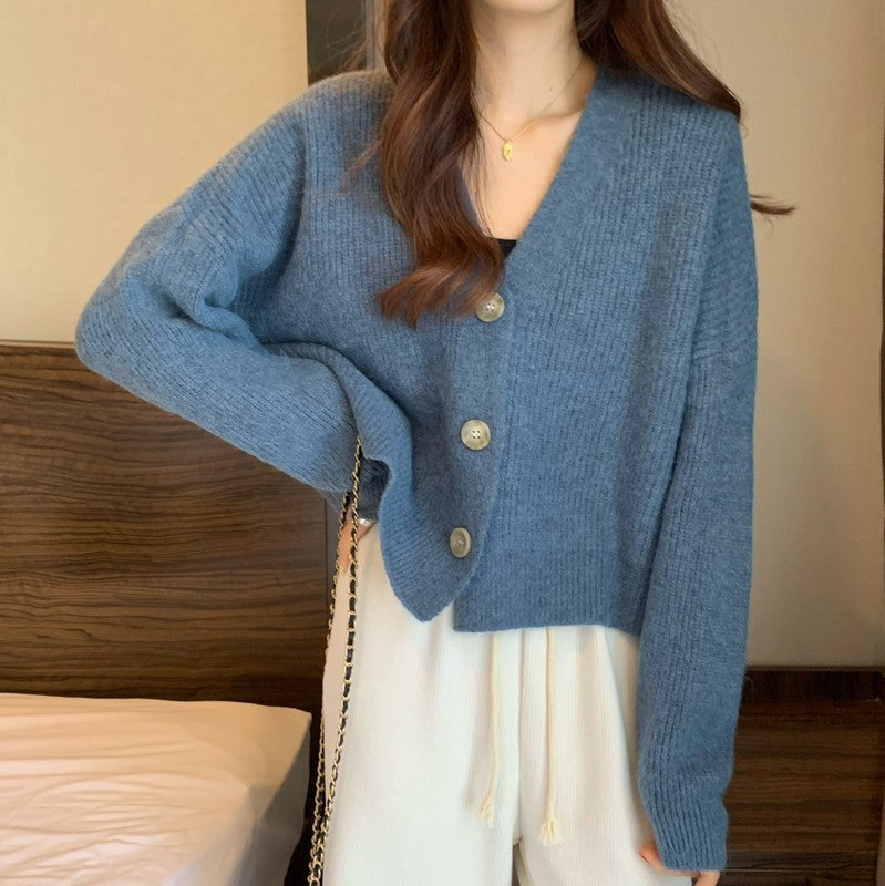 Damen Komfortabler Strickcardigan mit Knopfdetails und feiner Struktur Drune