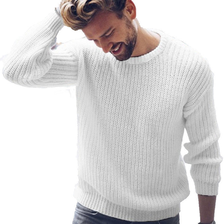 Herren Strickpullover mit modernem Strukturmuster und Rundhalsausschnitt Drune