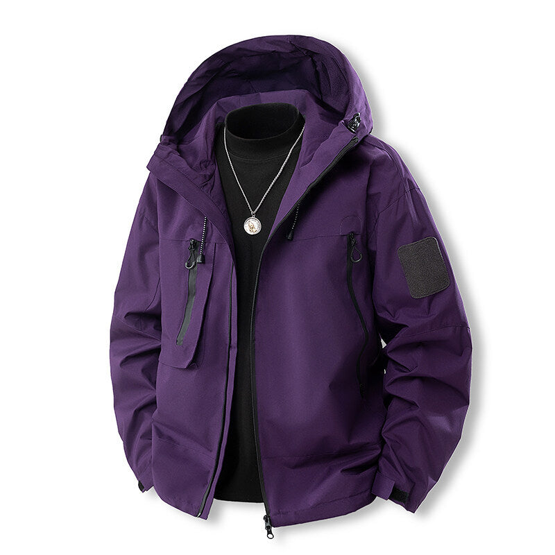 Herren wasserfeste Multifunktionsjacke mit Kapuze und praktischen Taschen Drune