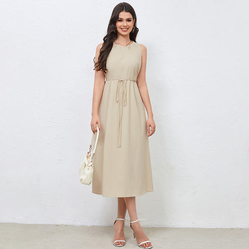 Damen Midikleid mit elegantem Kordelzug und schwingendem Saum Drune