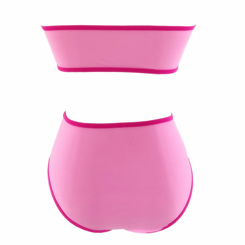 Damen Bandeau-Bikini mit hohem Bund und eleganten Akzenten Drune