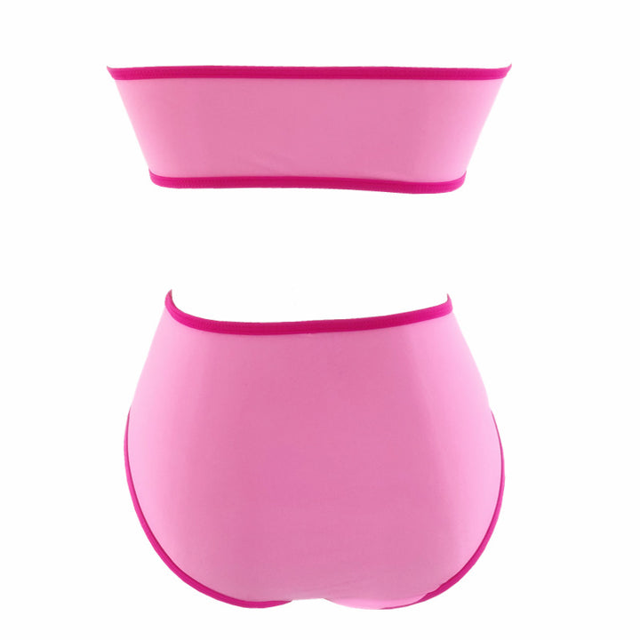 Damen Bandeau-Bikini mit hohem Bund und eleganten Akzenten Drune