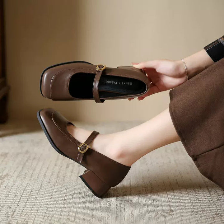 Damen Elegante Mary Janes mit modischem Riemen und komfortablem Blockabsatz Drune