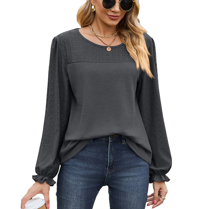 Damen Oberteil mit strukturiertem Design und eleganten Puffärmeln Drune