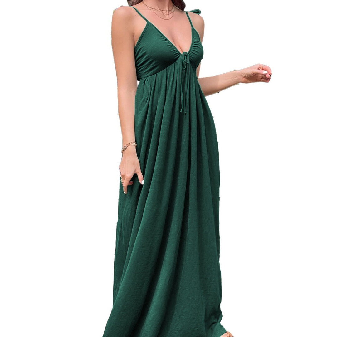 Damen Maxikleid mit lockerer Passform und verstellbaren Spaghettiträgern Drune