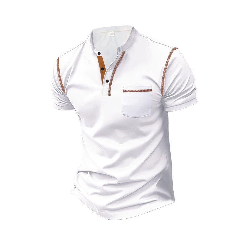 Herren shirt mit modernem Henley-Kragen und praktischen Brusttasche Drune