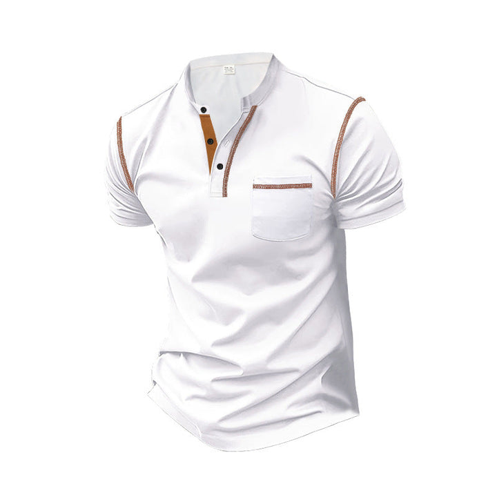 Herren shirt mit modernem Henley-Kragen und praktischen Brusttasche Drune