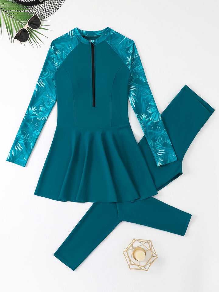 Damen Schwimmanzug mit Rockteil und sportlichem Stil Drune