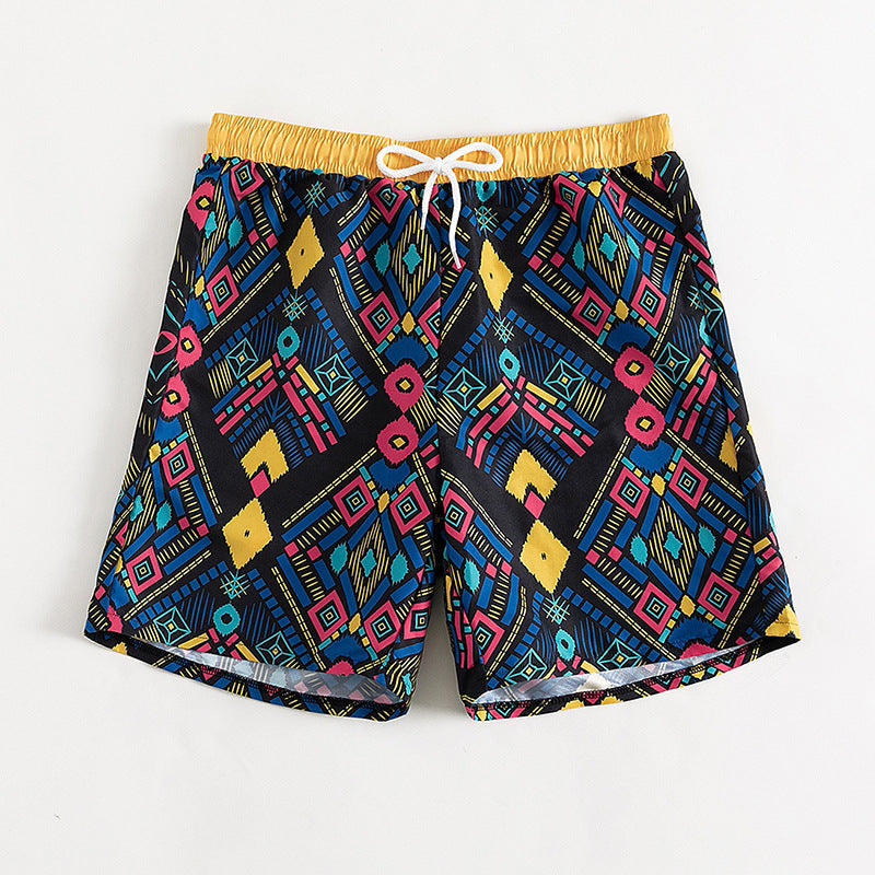 Damen Freizeitshorts mit buntem geometrischen Muster Drune