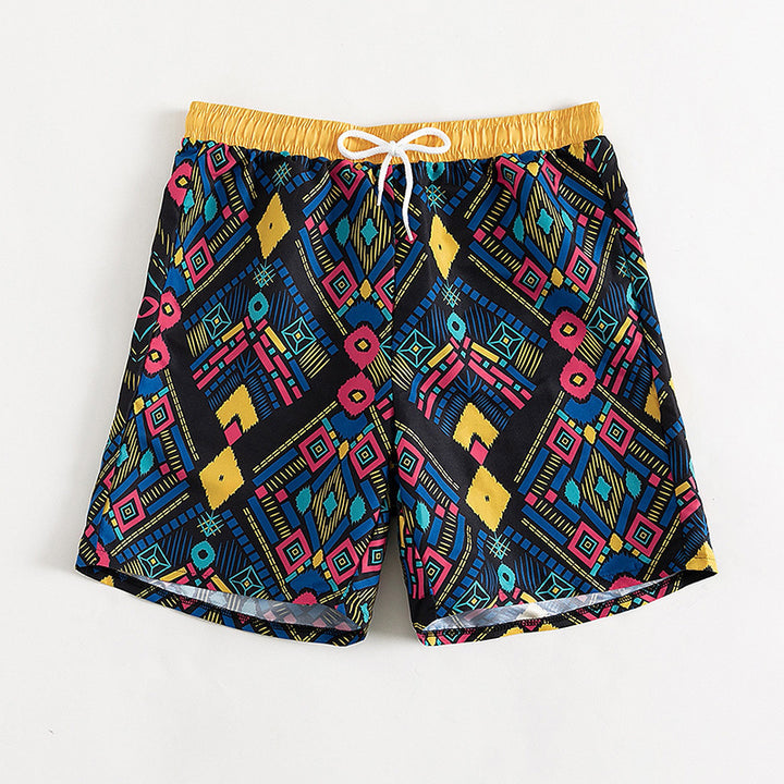 Damen Freizeitshorts mit buntem geometrischen Muster Drune
