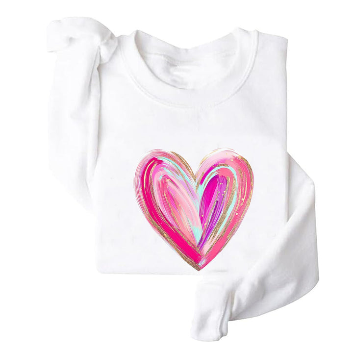 Damen Sweatshirt mit kreativem Herzdesign Drune