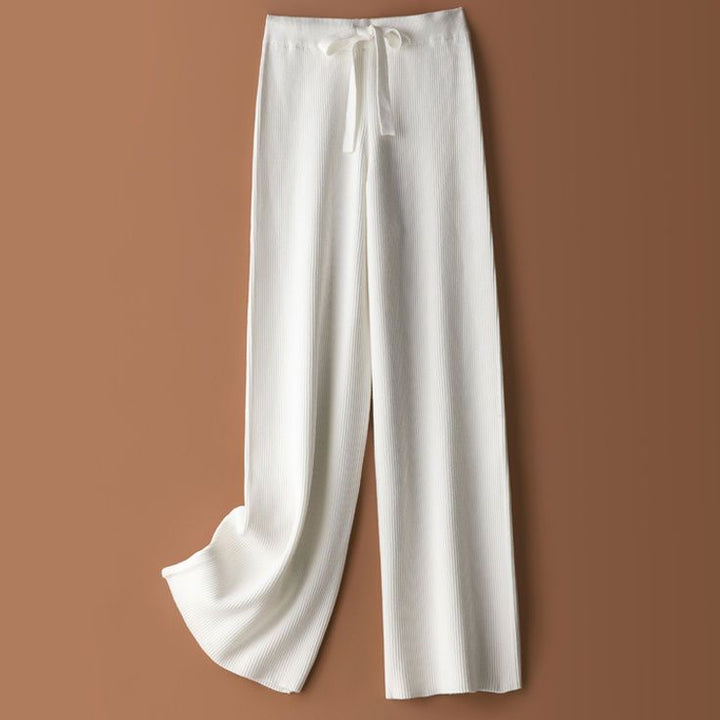 Damen weite Palazzo-Hose mit lässigem Bindegürtel Drune