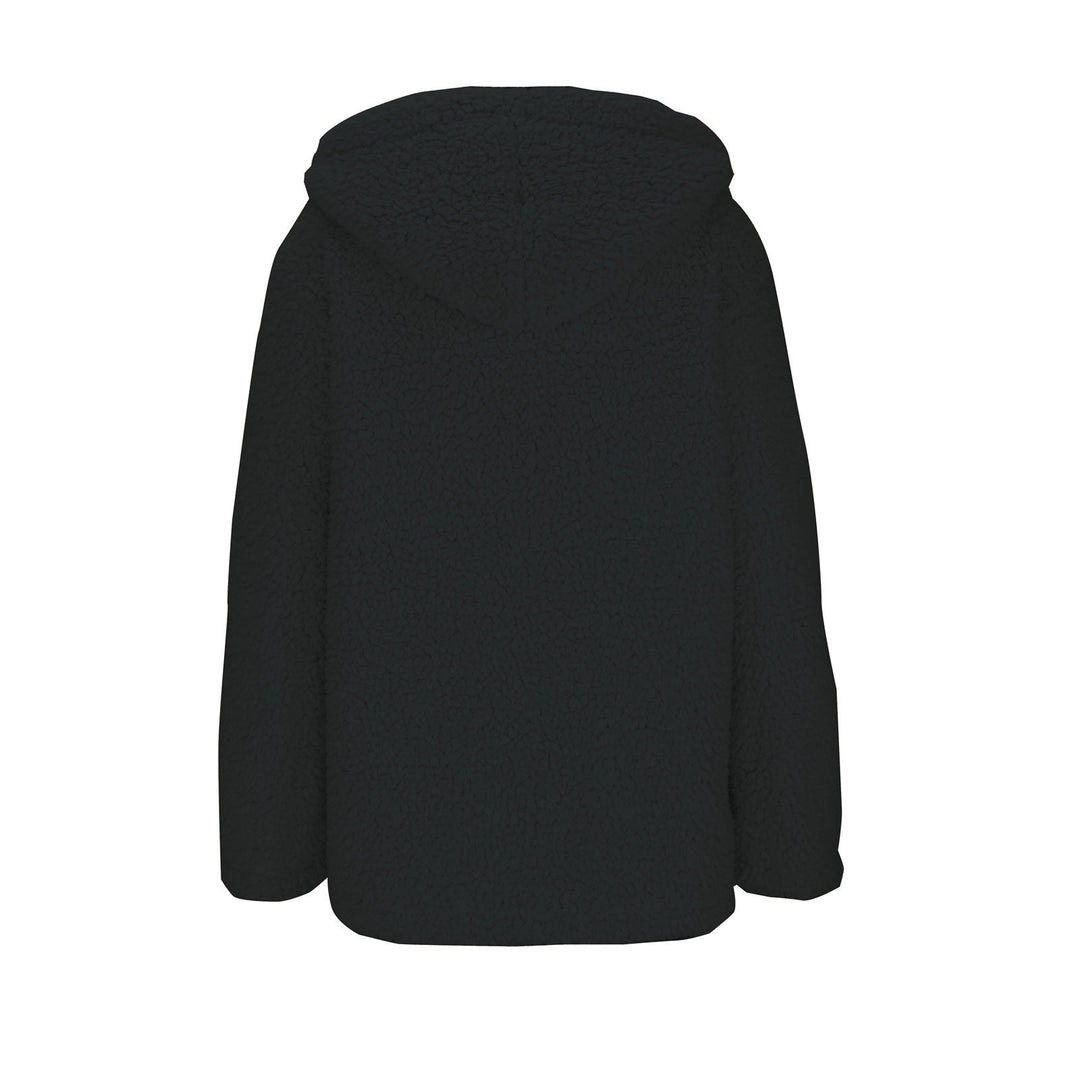 Damen kuschelige Fleecejacke mit Kapuze und praktischen Taschen Drune