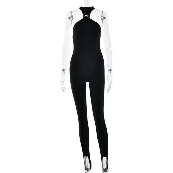 Damen Sportlicher Einteiler mit elegantem Kragen und dezenten Cut-Outs Drune