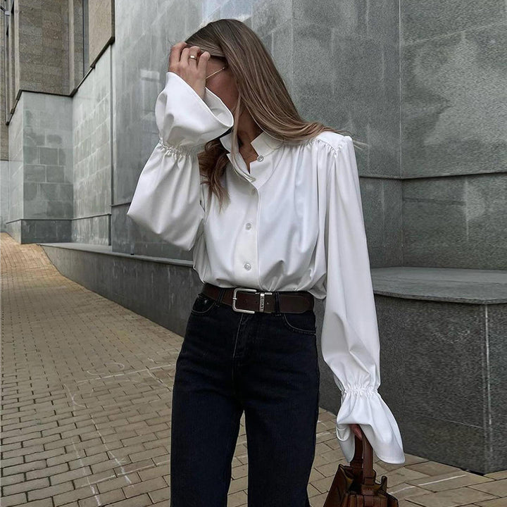 Damen Elegante Bluse mit voluminösen Ärmeln Drune