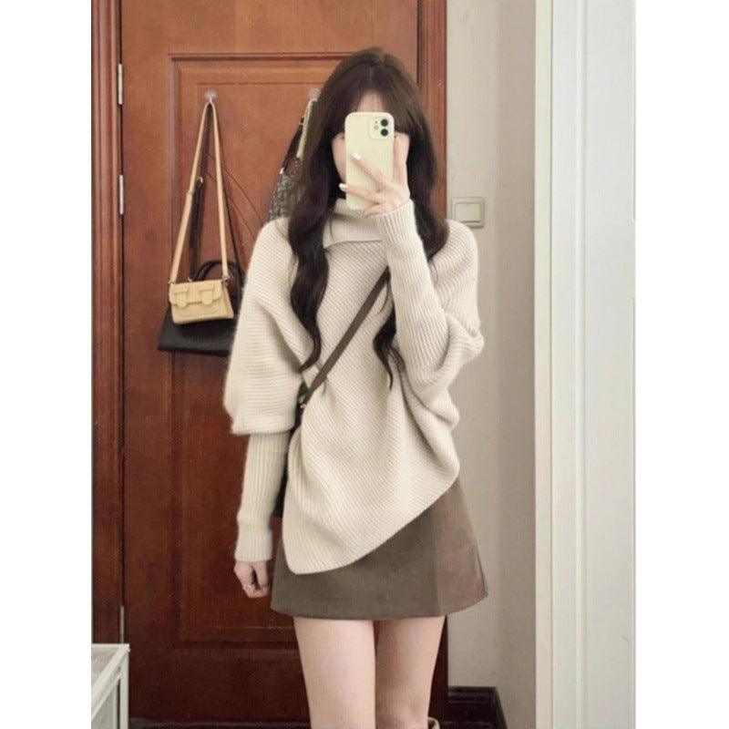 Damen Oversized Pullover mit asymmetrischem Saum Drune