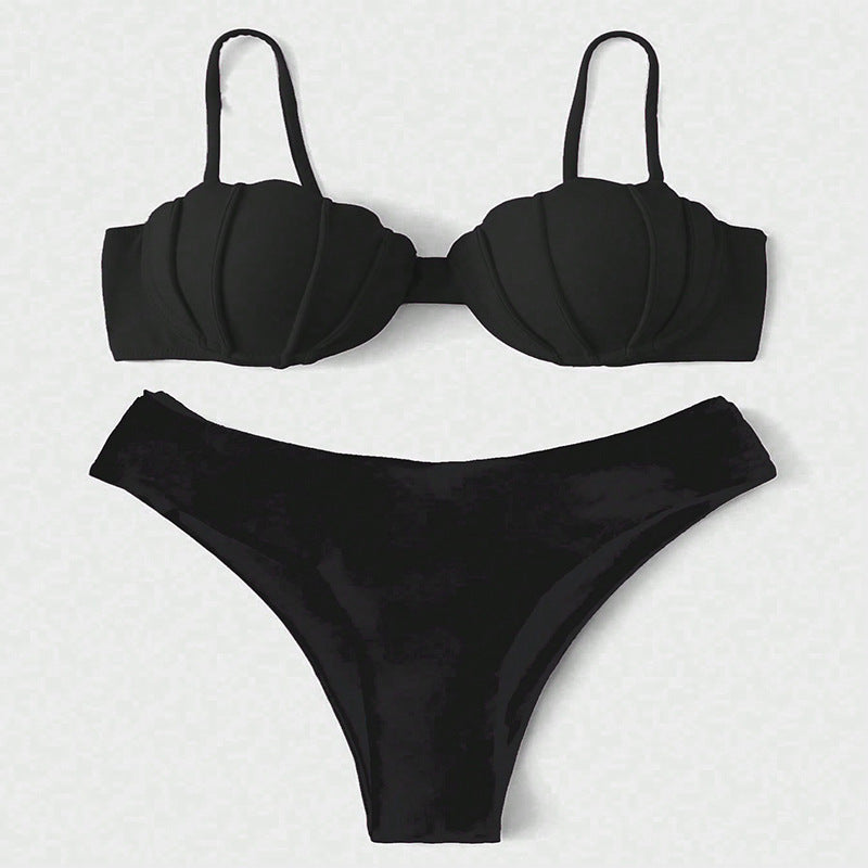 Damen Bikini-Set mit schalenförmigem Oberteil und hohem Beinausschnitt Drune