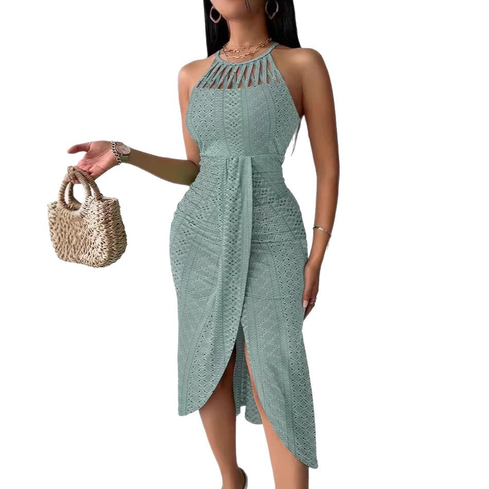 Damen Maxikleid mit raffiniertem Rippendesign und aufregendem Schlitz Drune