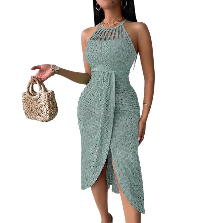 Damen Maxikleid mit raffiniertem Rippendesign und aufregendem Schlitz Drune