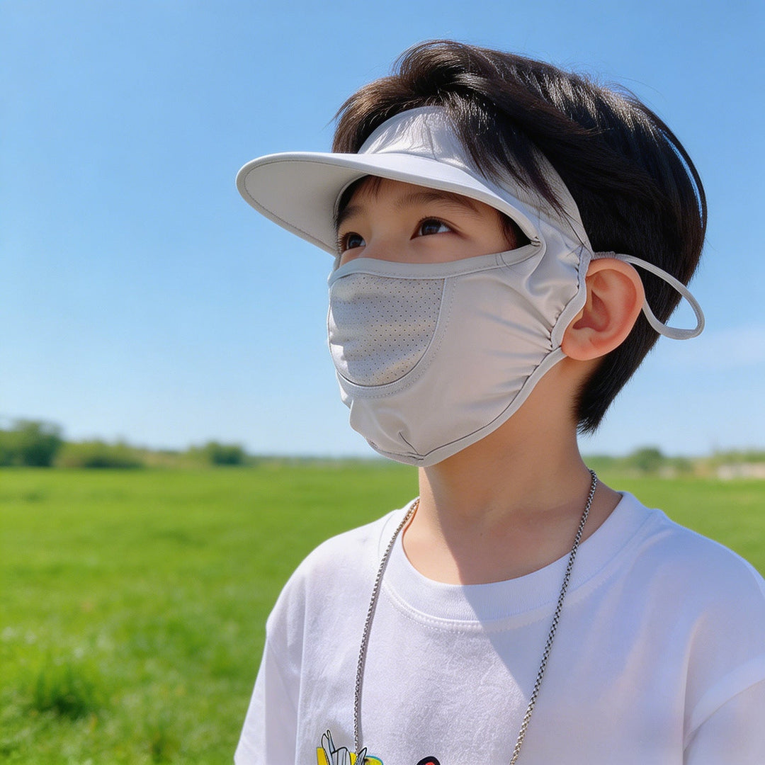 Damen nan Sonnenschutz-Visier mit integrierter atmungsaktiver Gesichtsmaske und verstellbarem Nackenzug Drune
