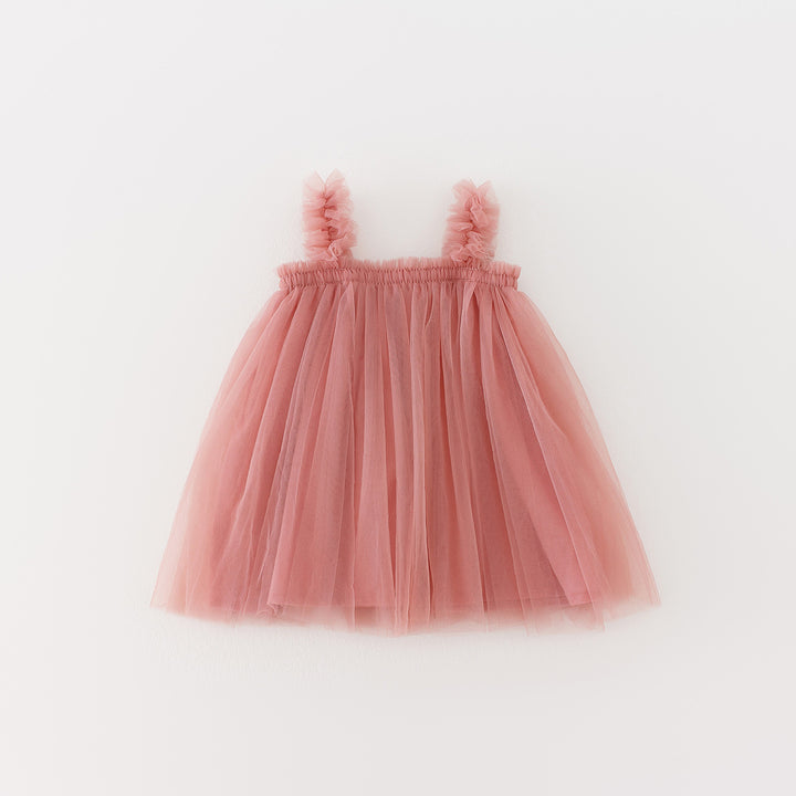 Mädchen Tüll Twirl Kleid mit Rüschen-Trägern Drune