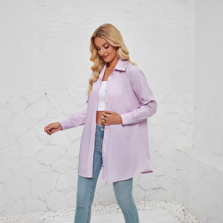 Damen Langarm Blusenhemd mit modernem Schnitt und eleganten Details Drune