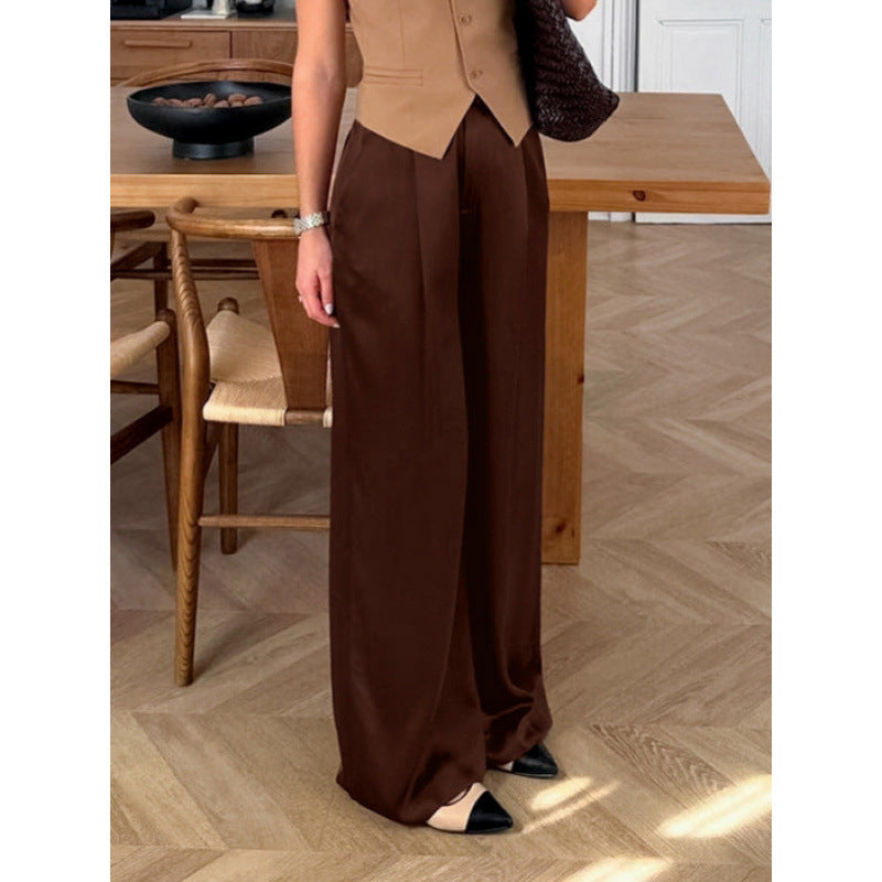 Damen Elegante weite Hose mit hohem Bund und komfortablem Schnitt Drune