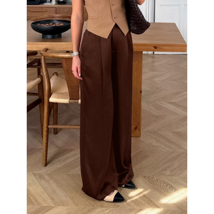 Damen Elegante weite Hose mit hohem Bund und komfortablem Schnitt Drune