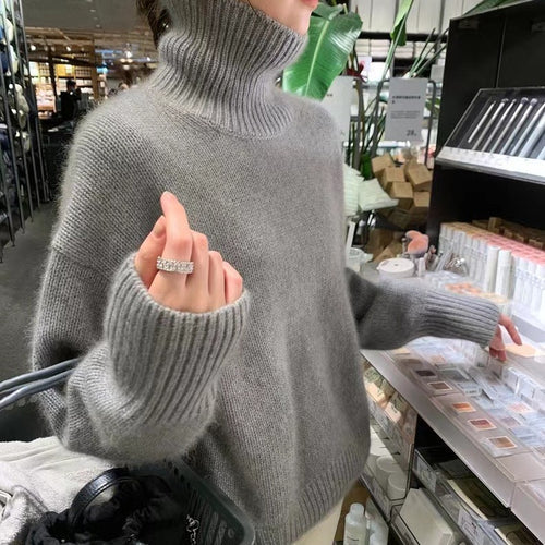 Damen Kuscheliger Rollkragenpullover aus hochwertigem Strick Drune