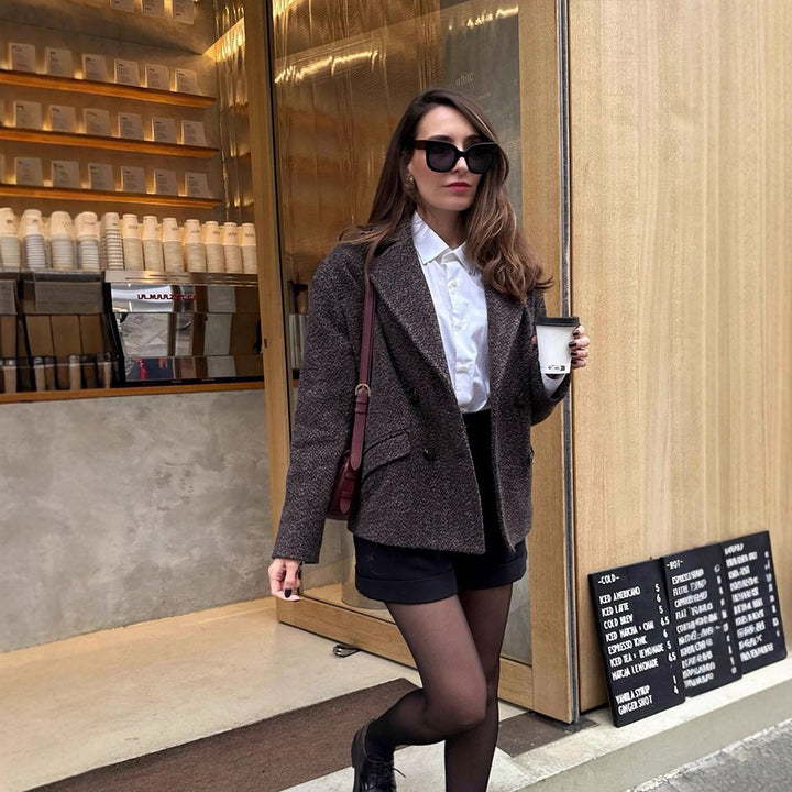 Damen modischer Doppelreiher Blazer Drune