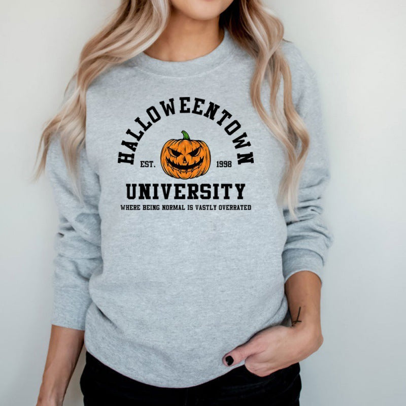 Damen Sweatshirt mit kreativem Halloween-Design und bequemer Passform Drune