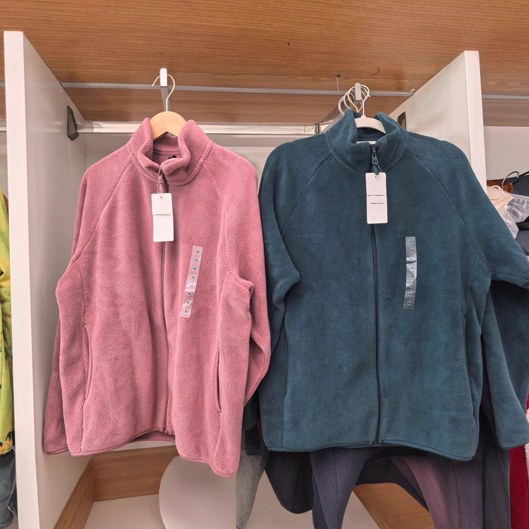 Damen Fleecejacke mit hohem Kragen und seitlichen Taschen Drune