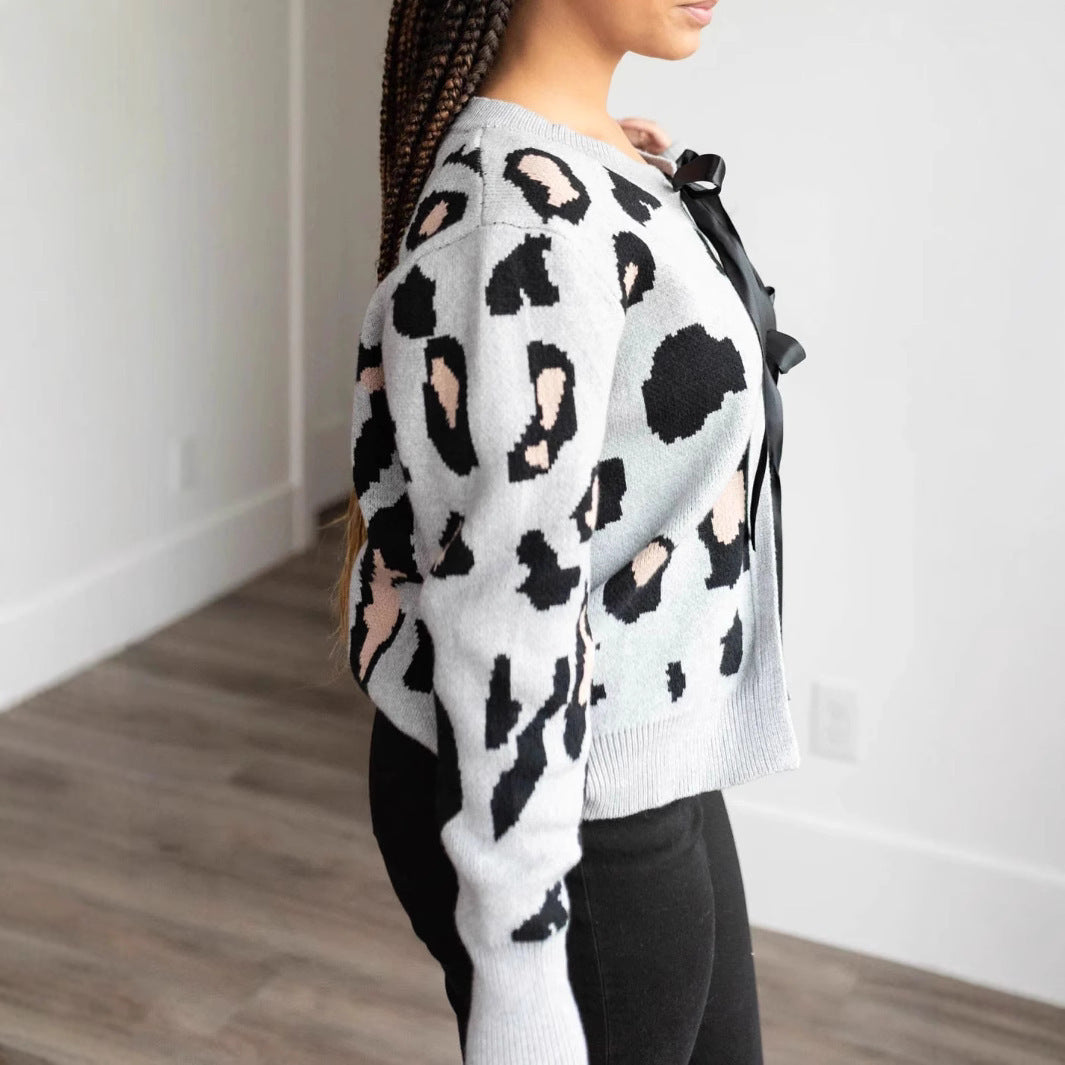 Damen niedliche Cardigan mit Schleifen-Detail Drune