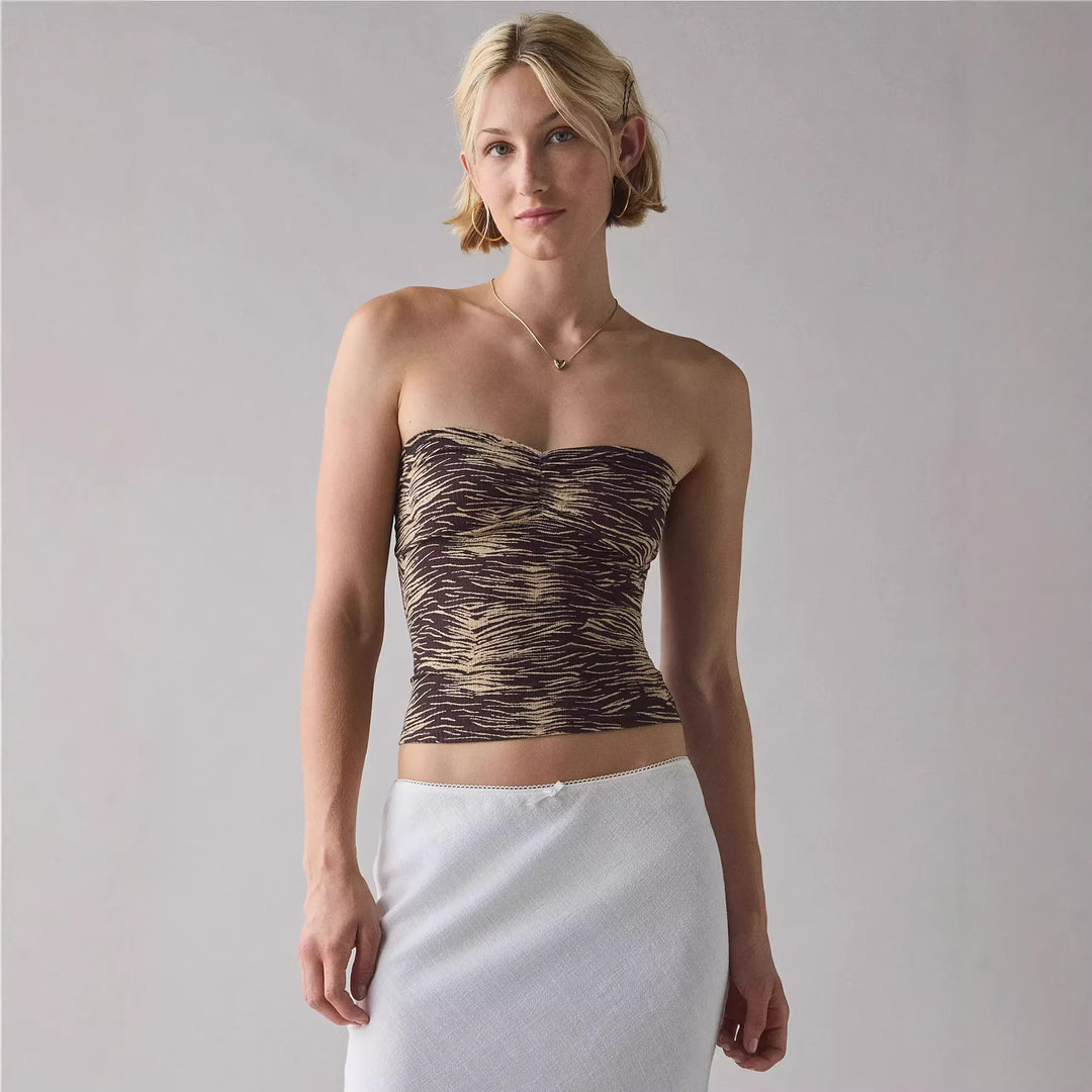 Damen Bandeau-Top mit raffinierten Streifen Drune