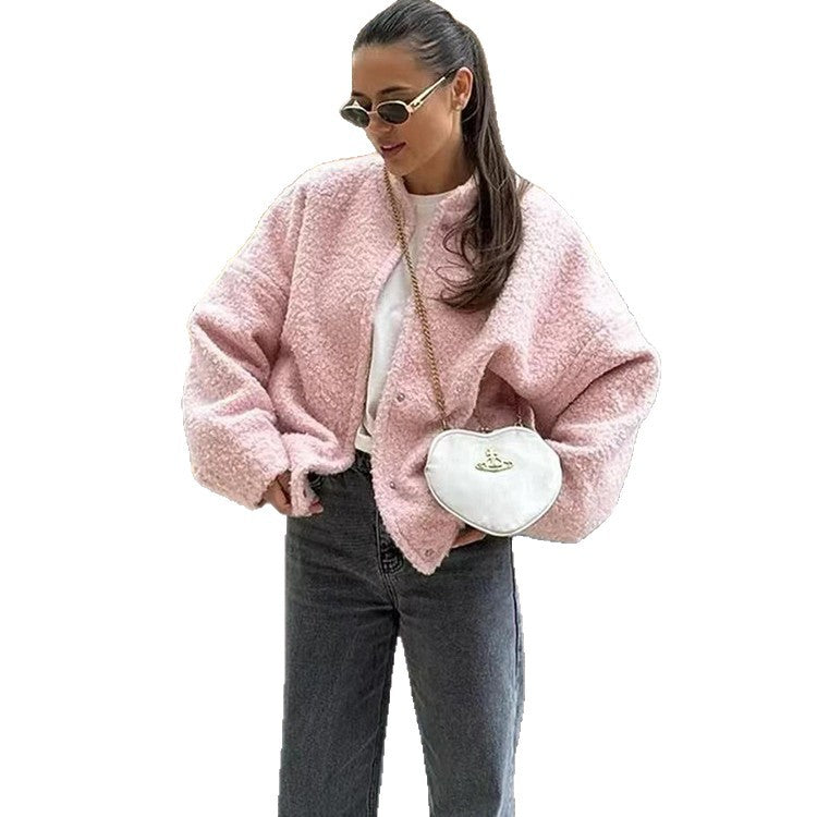 Damen Gemütlicher Teddy-Mantel mit oversized Schnitt Drune